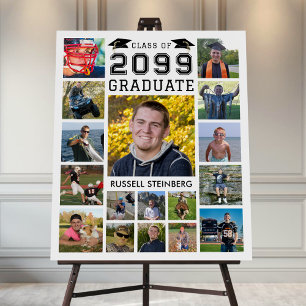 Graduate 17 Photo Collage Class Year Custom Color Foam Board