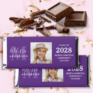 Graduate 1 Photo Monogram Personalized Graduation Hershey Bar Favors