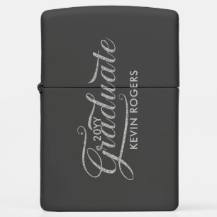 Graduate 2017 Gray Modern Typography Zippo Lighter