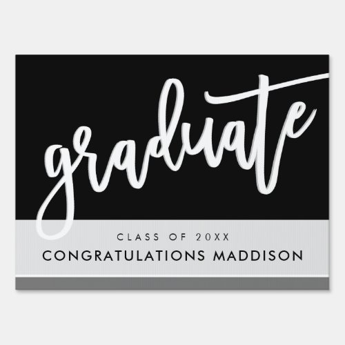 GRADUATE 2020 simple bold calligraphy plain black Sign