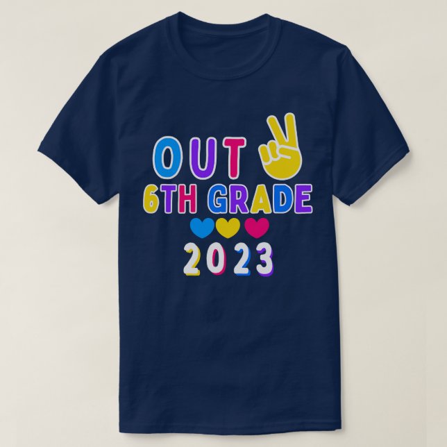 Graduate 2023 6th Grade Class Of 2023 Graduation D T-Shirt (Design Front)