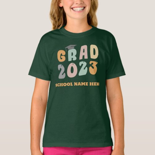 Graduate 2023 Grade School Grad Retro Matching T_Shirt