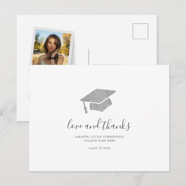 Graduate 2024 Photo Grad Thank You Postcard (Front/Back)