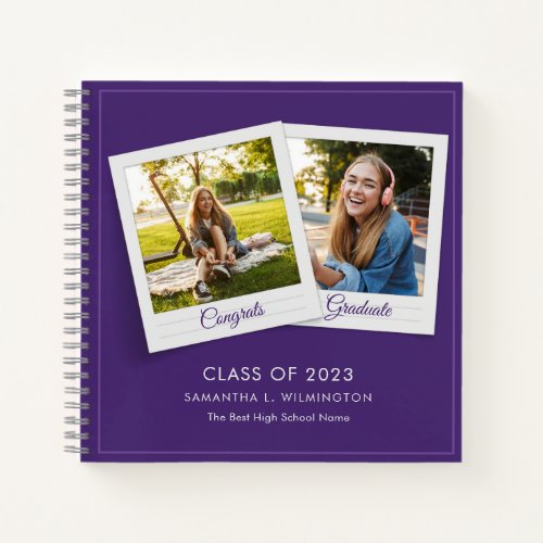 Graduate 2024 Photos Graduation Purple Guest Notebook