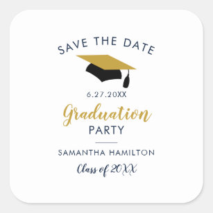 Graduate 2024 Script  Save the Date Grad Party Square Sticker