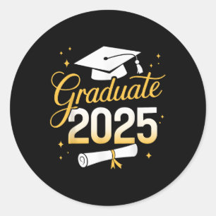 Graduate 2025 For Cl Of 2025 Graduation Classic Round Sticker