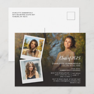 Graduate 2025 Photo Collage Grad Party Invitation Postcard