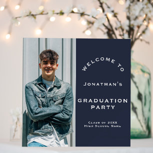 Graduate 2025 Photo Welcome Graduation Party Navy Foam Board