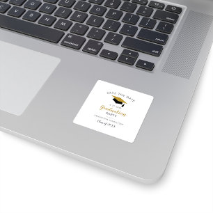Graduate 2025 Script  Save the Date Grad Party Square Sticker