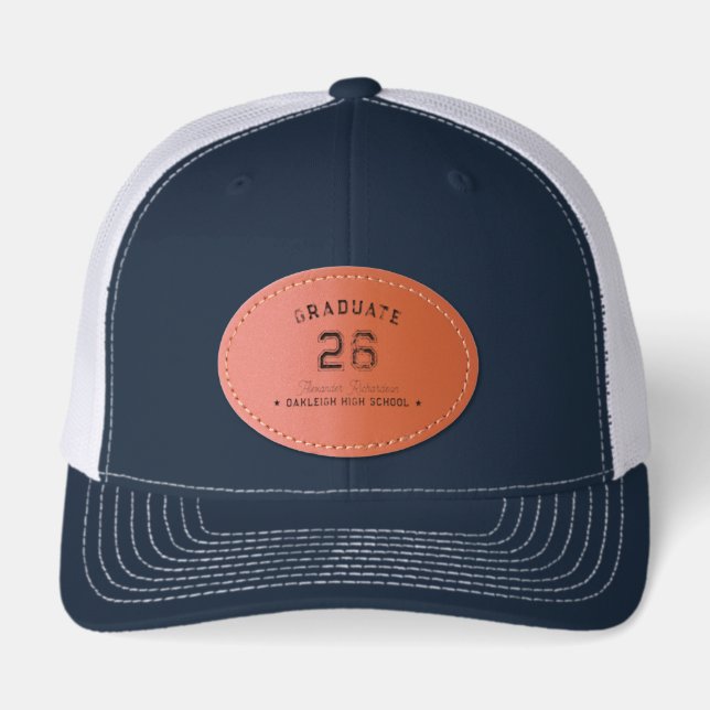 Graduate 2026 Personalized Leather Patch Hat (Front)