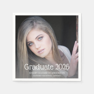 Graduate 2026 Photo Graduation Party Napkins