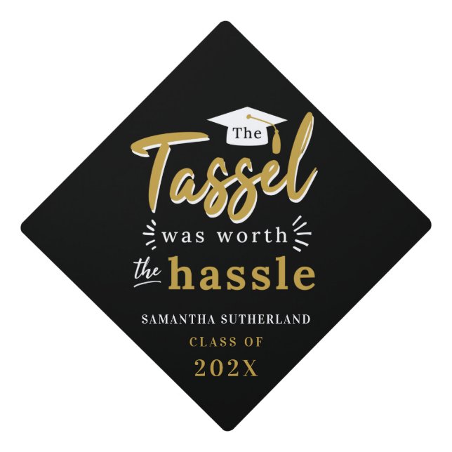 Graduate 2026 Script Modern Graduation Cap Topper (Front)