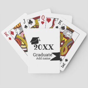 Graduate 20XX graduation hat simple minimal modern Poker Cards