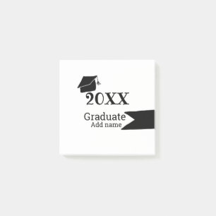 Graduate 20XX graduation hat simple minimal modern Post-it Notes