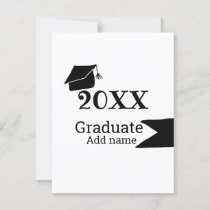 Graduate 20XX graduation hat simple minimal modern Postcard