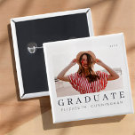 Graduate 20XX Modern Cool Simple Minimalist Button<br><div class="desc">This simple and modern design is composed of serif typography.  "GRADUATE" on a block of color.</div>