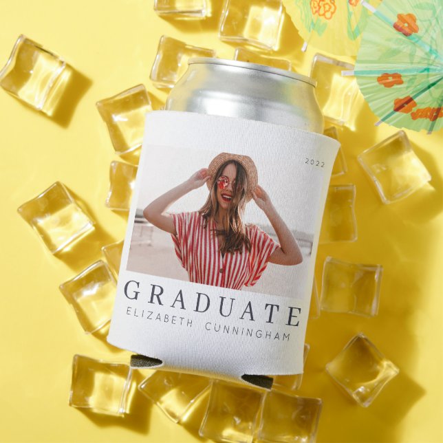 Graduate 20XX Modern Cool Simple Minimalist Photo Can Cooler (In Situ Summer)