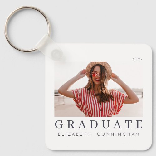 Graduate 20XX Modern Cool Simple Minimalist Photo Keychain