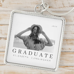 Graduate 20XX Modern Cool Simple Minimalist Photo Keychain
