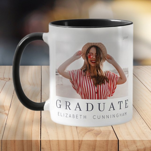 Graduate 20XX Modern Cool Simple Minimalist Photo Mug (Creator Uploaded)