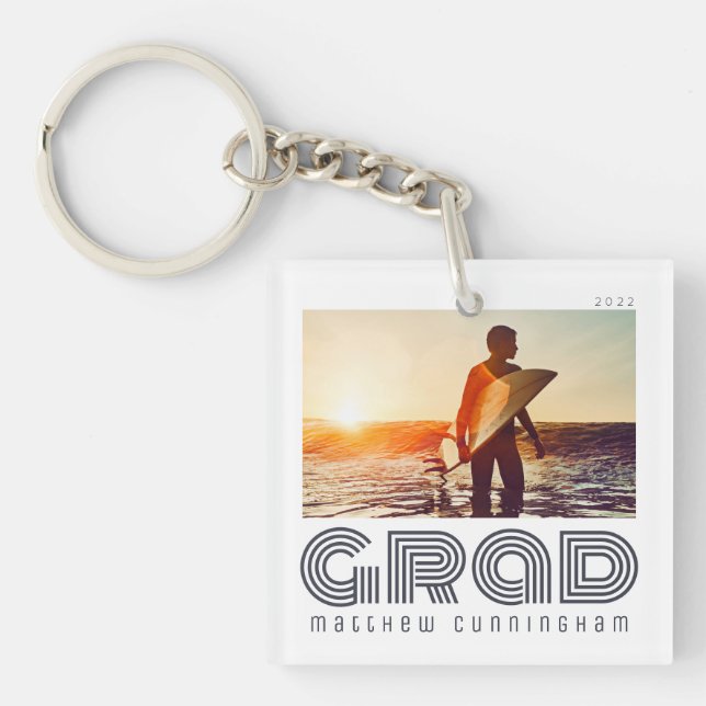 Graduate 20XX Retro Cool Simple Grad Year Keychain (Front)