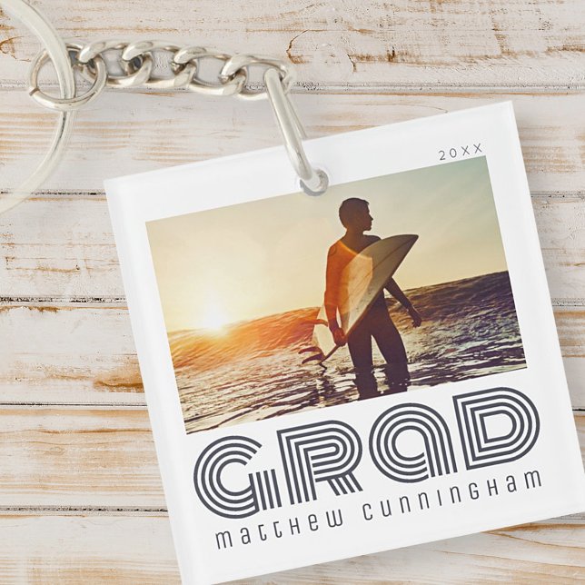 Graduate 20XX Retro Cool Simple Grad Year Keychain (Creator Uploaded)