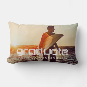 Graduate 20XX Retro Cool Simple Grad Year Photo Lumbar Pillow