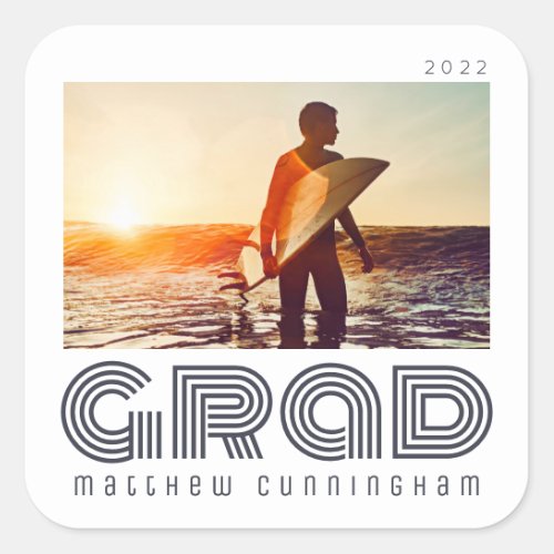 Graduate 20XX Retro Cool Simple Grad Year Square Sticker