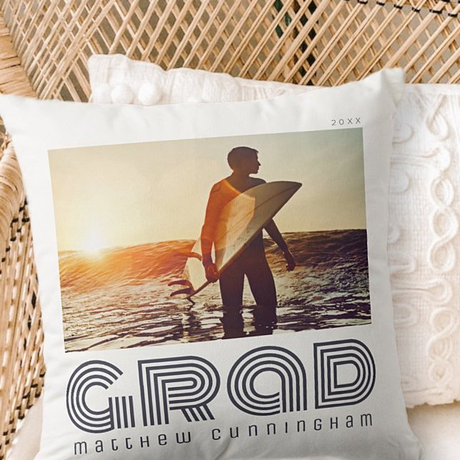 Graduate 20XX Retro Cool Simple Grad Year Throw Pillow (Creator Uploaded)