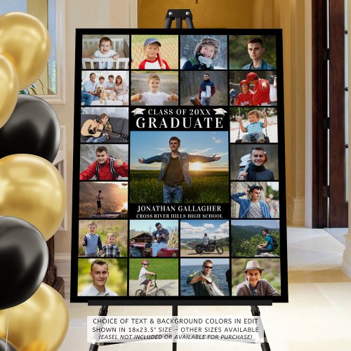 Graduate 23 Photo Collage Your Color Personalized Foam Board