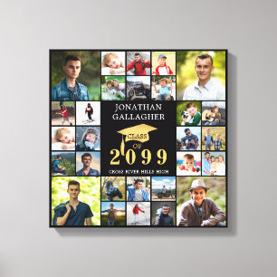 Graduate 28 Photo Collage Commemorative Canvas Print