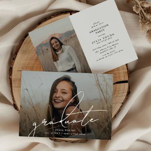 Graduate 2 Photo Collage Graduation Party Invitation