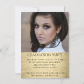 Graduate 2 Photo | Gold Script Elegant Grad Invitation (Back)