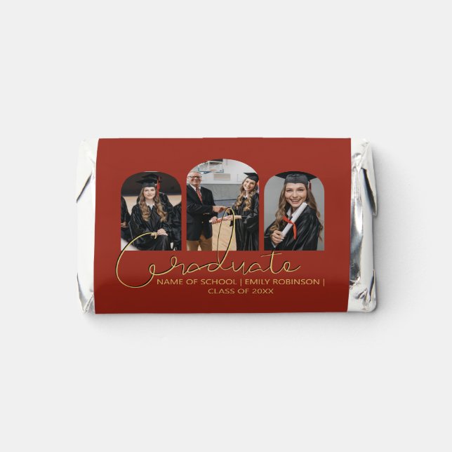 Graduate | 3 Arched Photo Collage Hershey's Miniatures (Front)