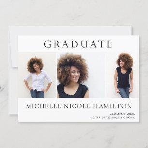 Graduate 3 Photo Graduation Announcement