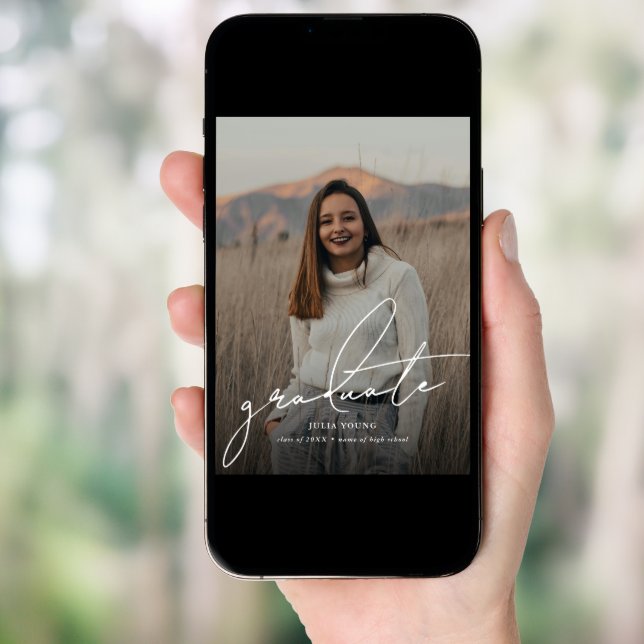 Graduate 4 Photo Collage Graduation Party  Invitation (Front Digital)