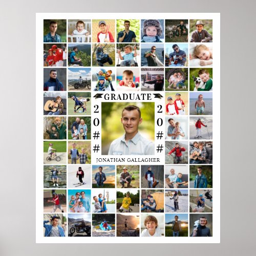 Graduate 55 Photos Keepsake Poster