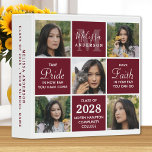 Graduate 5 Photo Collage Burgundy Graduation 3 Ring Binder<br><div class="desc">Graduation Photo Album & Graduate Memory Book ~ modern and elegant photo collage graduation photo album. Customize with 5 of your favorite senior or college photos, and personalize with monogram initial, name, graduating year, high school or college initials. These unique trendy and stylish graduation binders will be a treasured keepsake....</div>