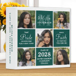 Graduate 5 Photo Collage Emerald Green Graduation 3 Ring Binder<br><div class="desc">Graduation Photo Album & Graduate Memory Book ~ modern and elegant photo collage graduation photo album. Customize with 5 of your favorite senior or college photos, and personalize with monogram initial, name, graduating year, high school or college initials. These unique trendy and stylish graduation binders will be a treasured keepsake....</div>