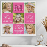 Graduate 5 Photo Collage Inspirational Chic Pink Faux Canvas Print<br><div class="desc">Celebrate your graduate and give a special personalized gift with this custom photo collage graduation canvas print. This unique graduate photo collage canvas is will be a treasured keepsake. Saying: " Take Pride in how far you have come, have Faith in how far you can go." Customize with 5 of...</div>