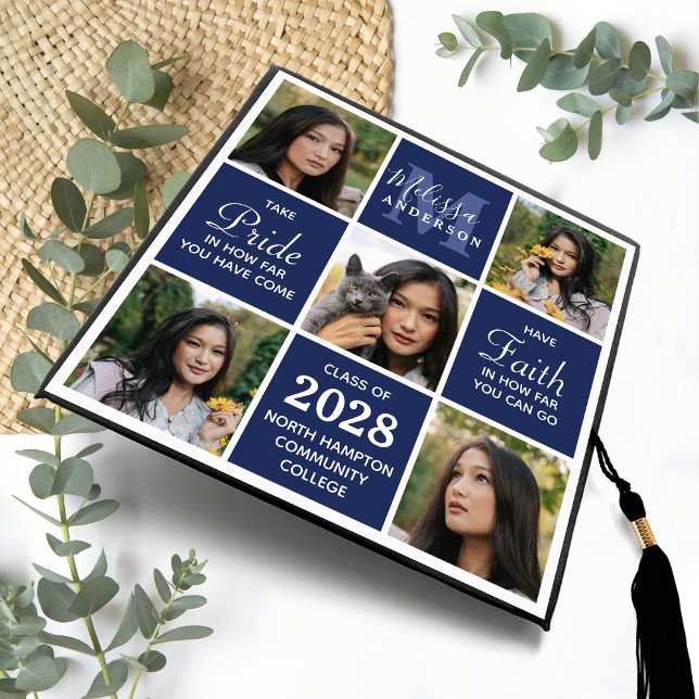 Graduate 5 Photo Collage Inspirational Graduation Cap Topper (Creator Uploaded)