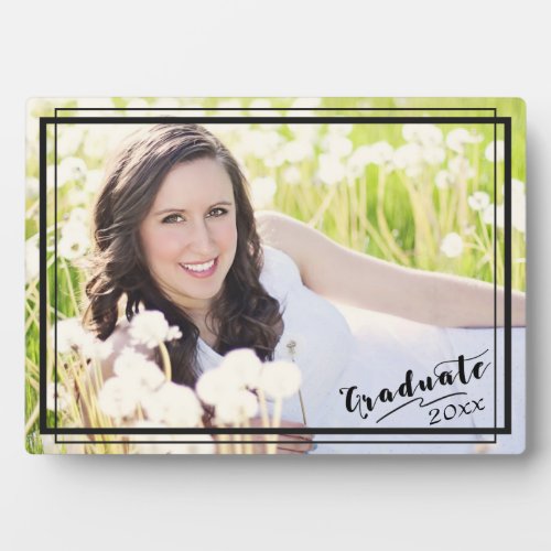 Graduate 5x7 Photo Horizontal Black Border Plaque