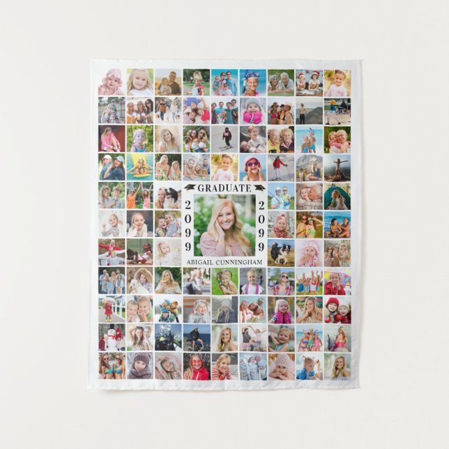 Graduate 90 Photo Collage White Backdrop (Front)