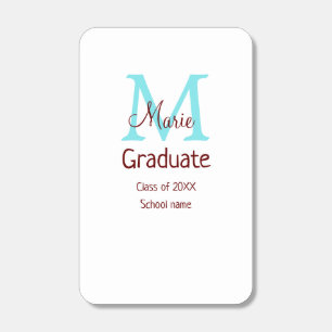 Graduate add name monogram green pink simple minim matchboxes