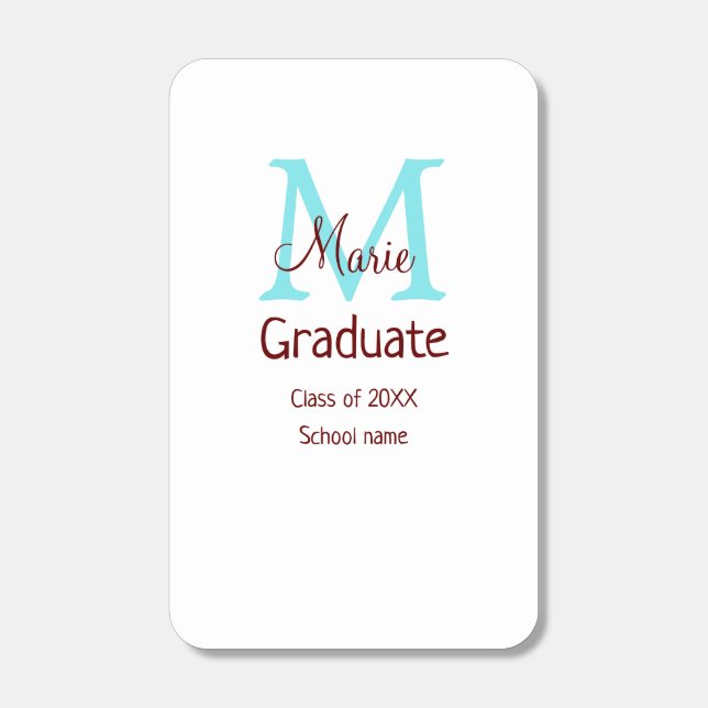 Graduate add name monogram green pink simple minim matchboxes (Front)