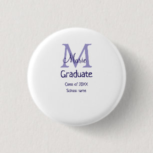 Graduate add name monogram purple simple minimal m button