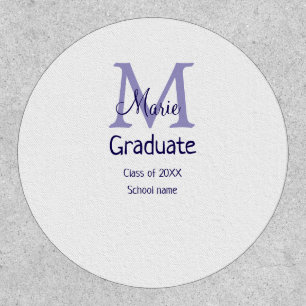 Graduate add name monogram purple simple minimal m patch