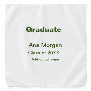 Graduate add name school name class of 20XX simple Bandana