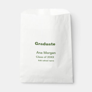 Graduate add name school name class of 20XX simple Favor Bag