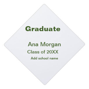 Graduate add name school name class of 20XX simple Graduation Cap Topper